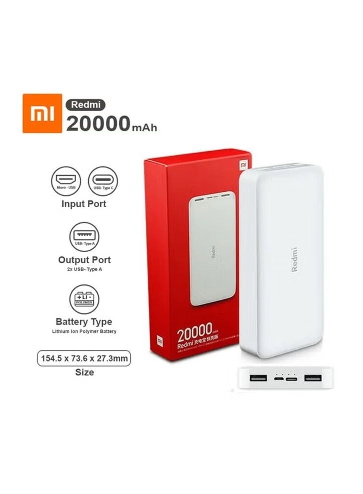 Portable Fast Charge Power Bank - 20000mAh