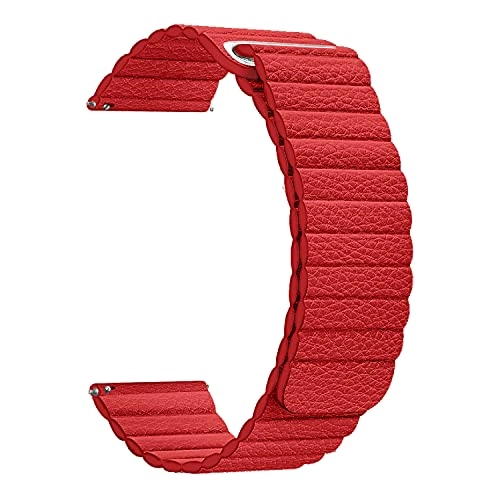 22mm Magnetic Leather Loop Watch Strap for Fire Boltt Ninja Call 2 Smartwatch