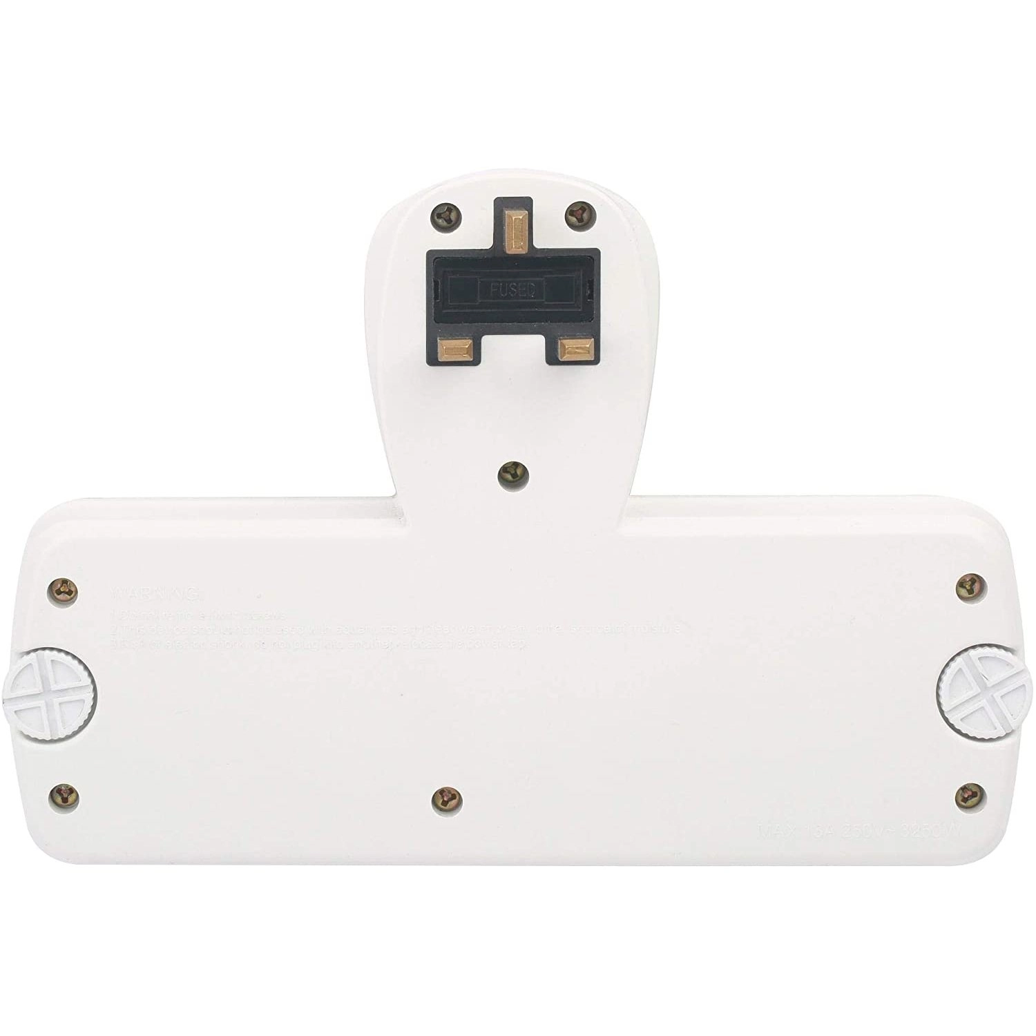 2 Way Universal T Socket - 2 USB White