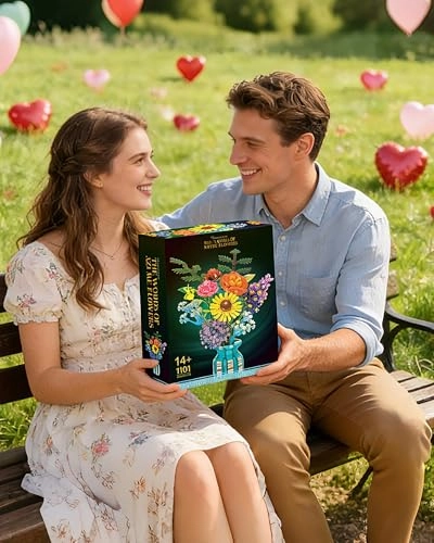 Flower Bouquet Building Blocks Set - Vase Artificial Flowers