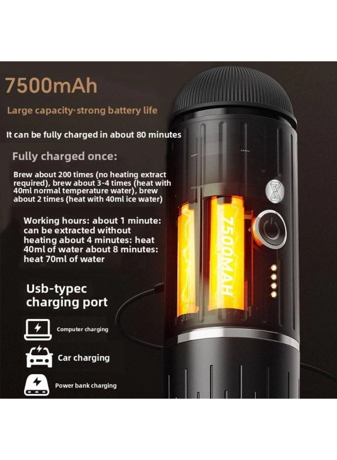 Portable Travel Espresso Maker - 19-bar 120W 7500mAh