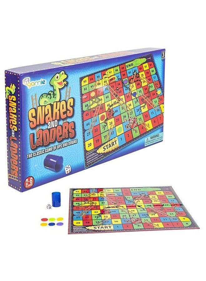 Gamie Snakes And Ladders - Complete Set 6 Pegs Dice