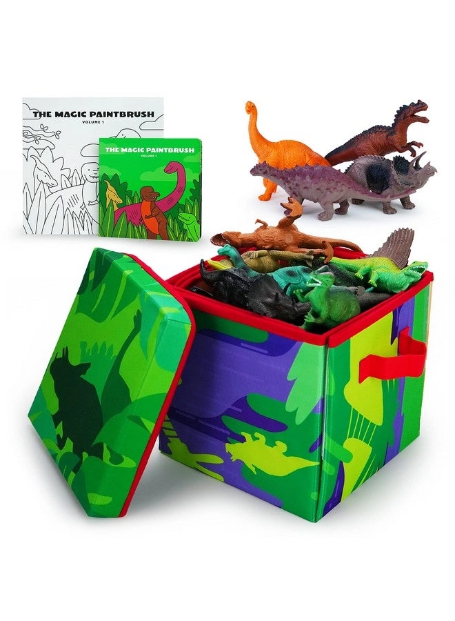 Boley Dino Play Mat + Toy Storage Box + Plastic Dinosaur Figures + Dinosaur Books - Ages 3+