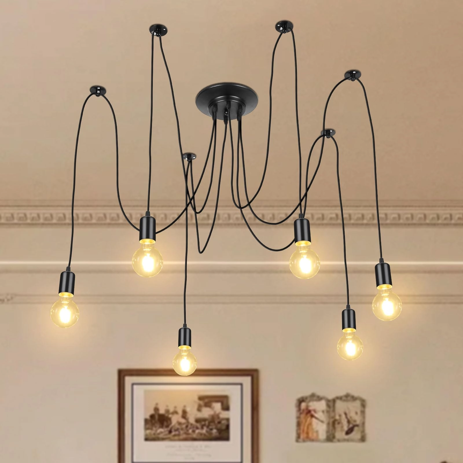Lightess Spider Pendant Light - 4 Arms Colorful DIY Adjustable