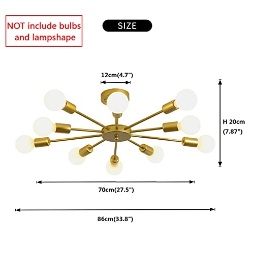 Modern Sputnik Chandeliers - Dimmable