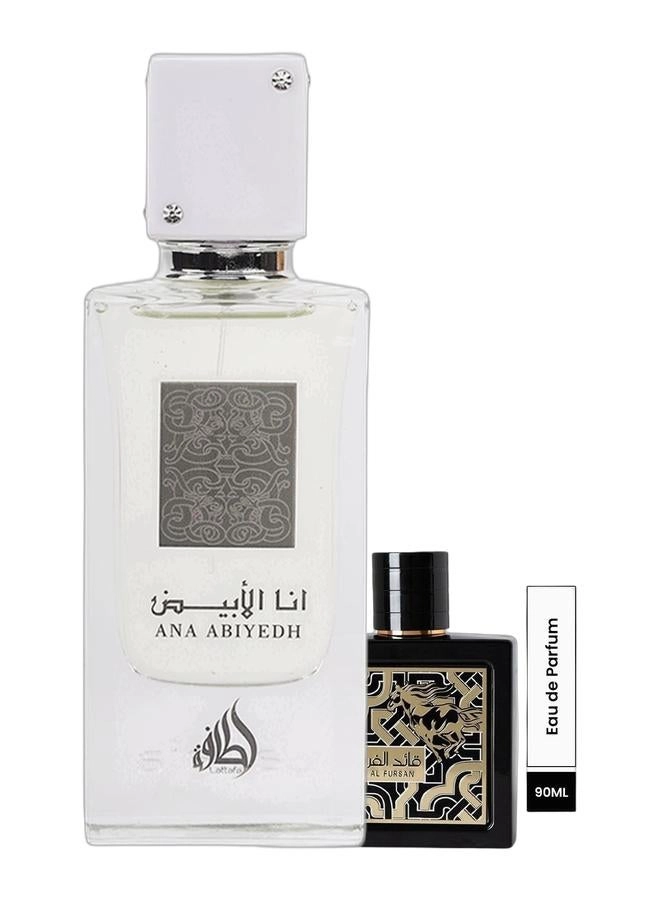Lattafa Ana Abiyedh Eau de Parfum - 60ml + Qaed Al Fursan Eau de Parfum - 90ml