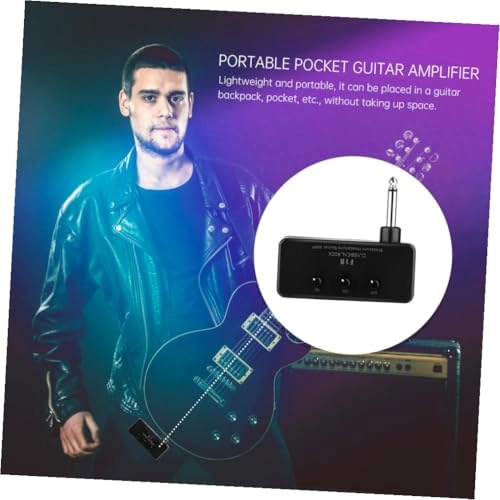 Mini Portable Headphone Guitar Amplifier - Black 2 AAA