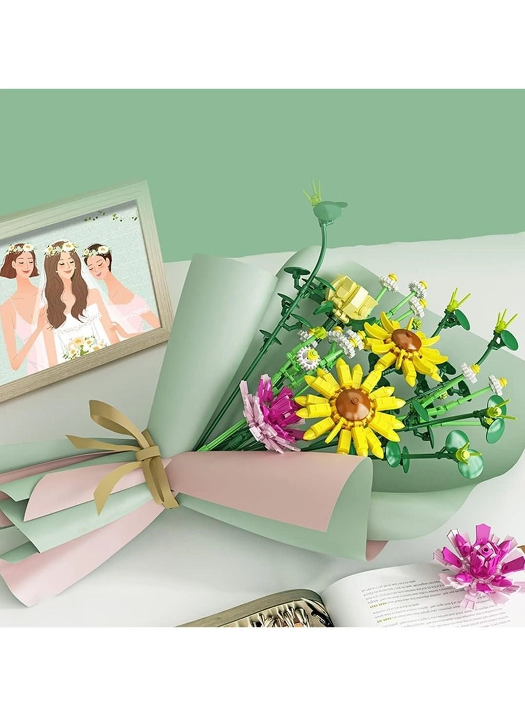 Flowers Bouquet Building Sets - Building Bricks DIY with Lights