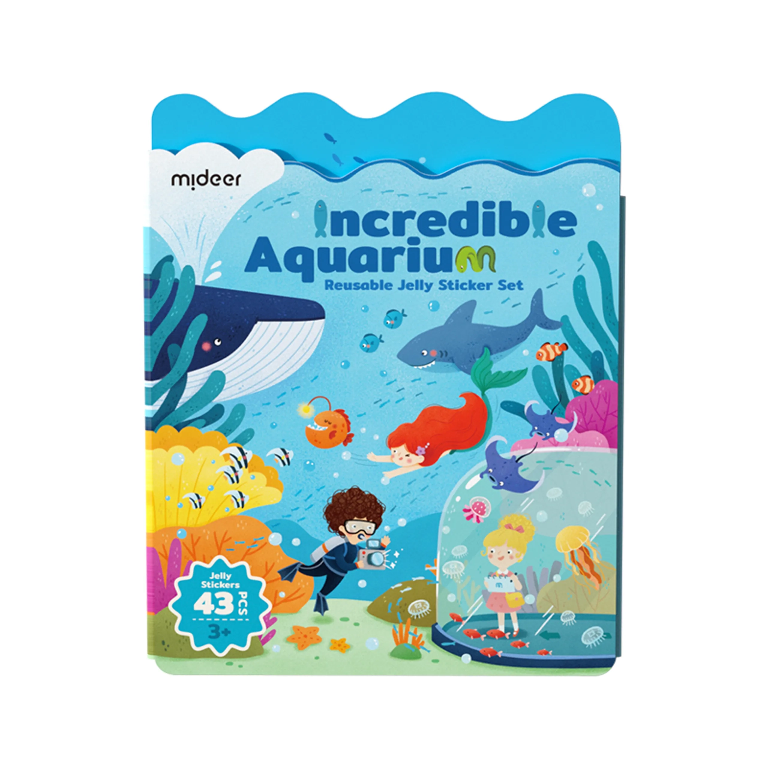 MIDEER Reusable Jelly Stickers - 43 Pcs Waterproof