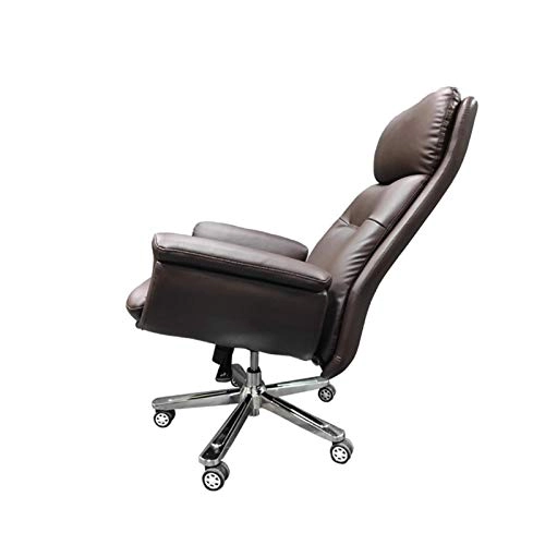 Desk Chair - PU Leather Brown High Back
