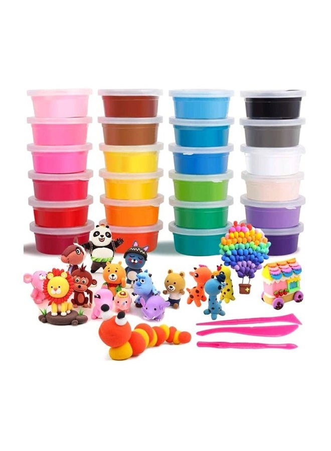 24-Piece Colours Fluffy Slime Soft Clay Diy Modelling Set - 3+ Years 24 pieces