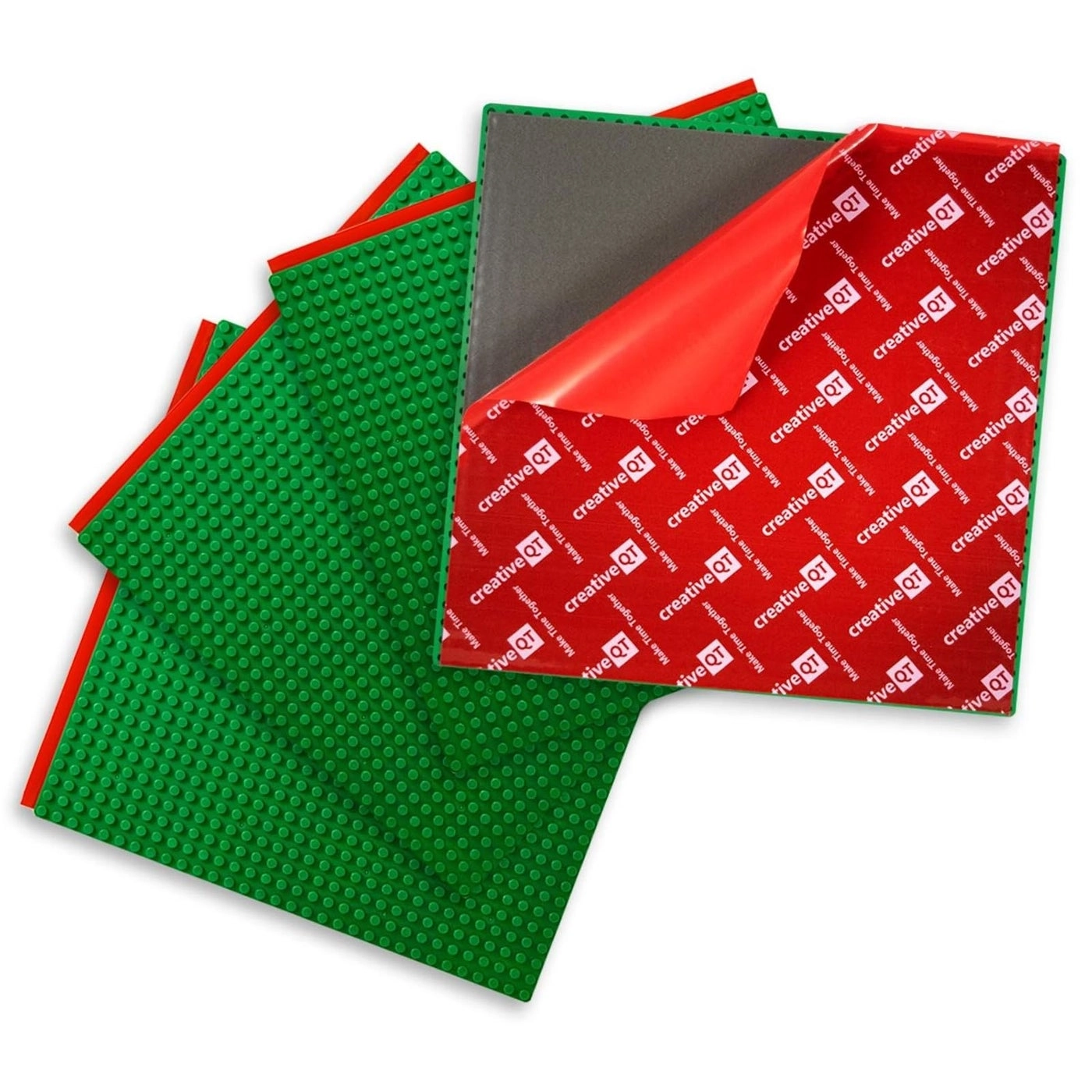 Peel-and-Stick Building Baseplates - 4-Pack 10 x 10 in Gray