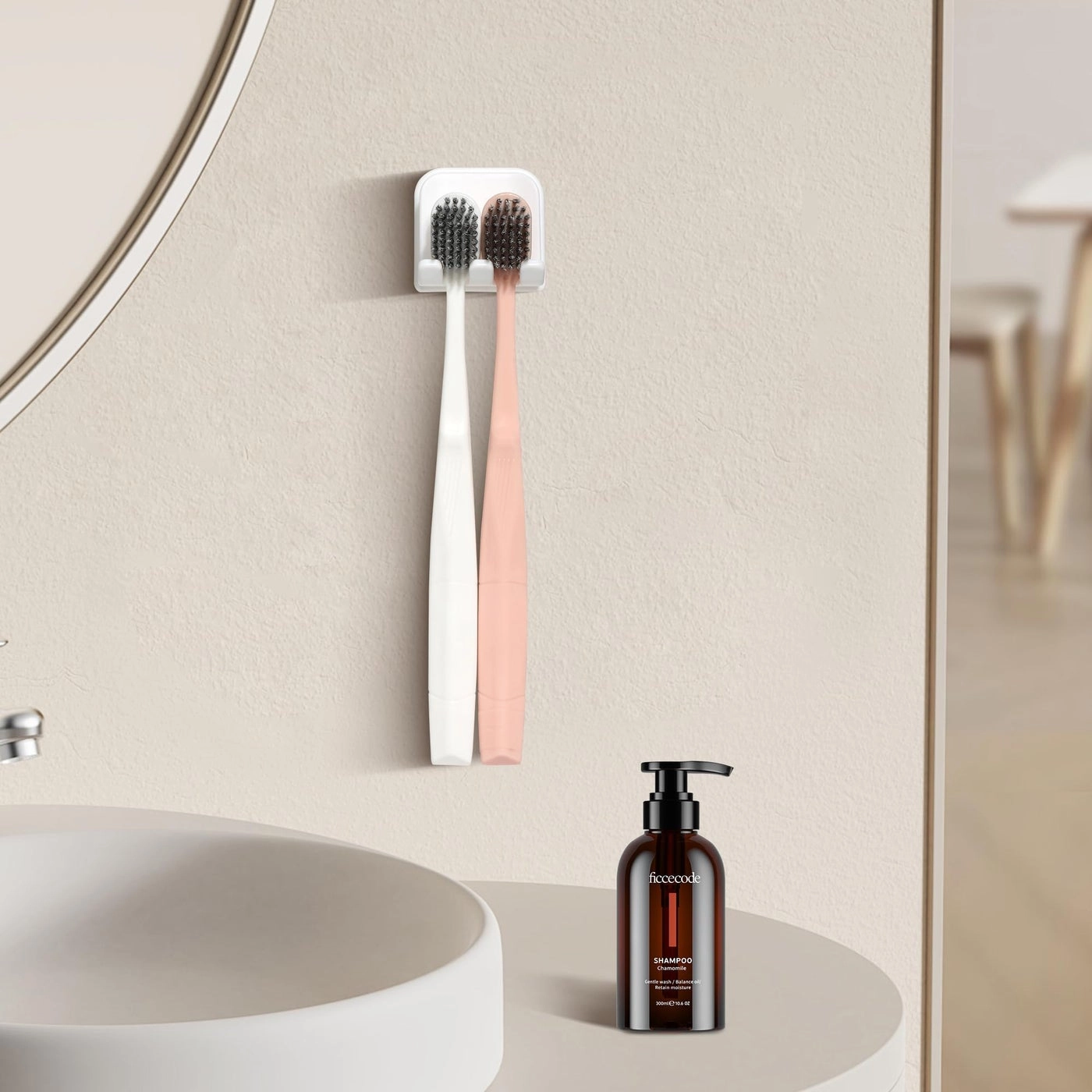 Toothbrush Holder - Self-Adhesive Waterproof Set