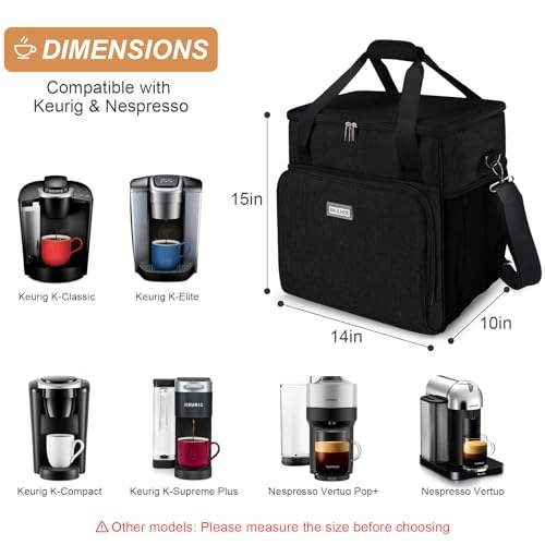 Coffee Maker Travel Bag - Compatible with Keurig K-Slim K-Supreme Grey