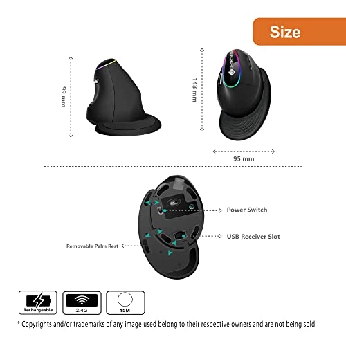 V638 Vertical Ergonomic Mouse - Wireless