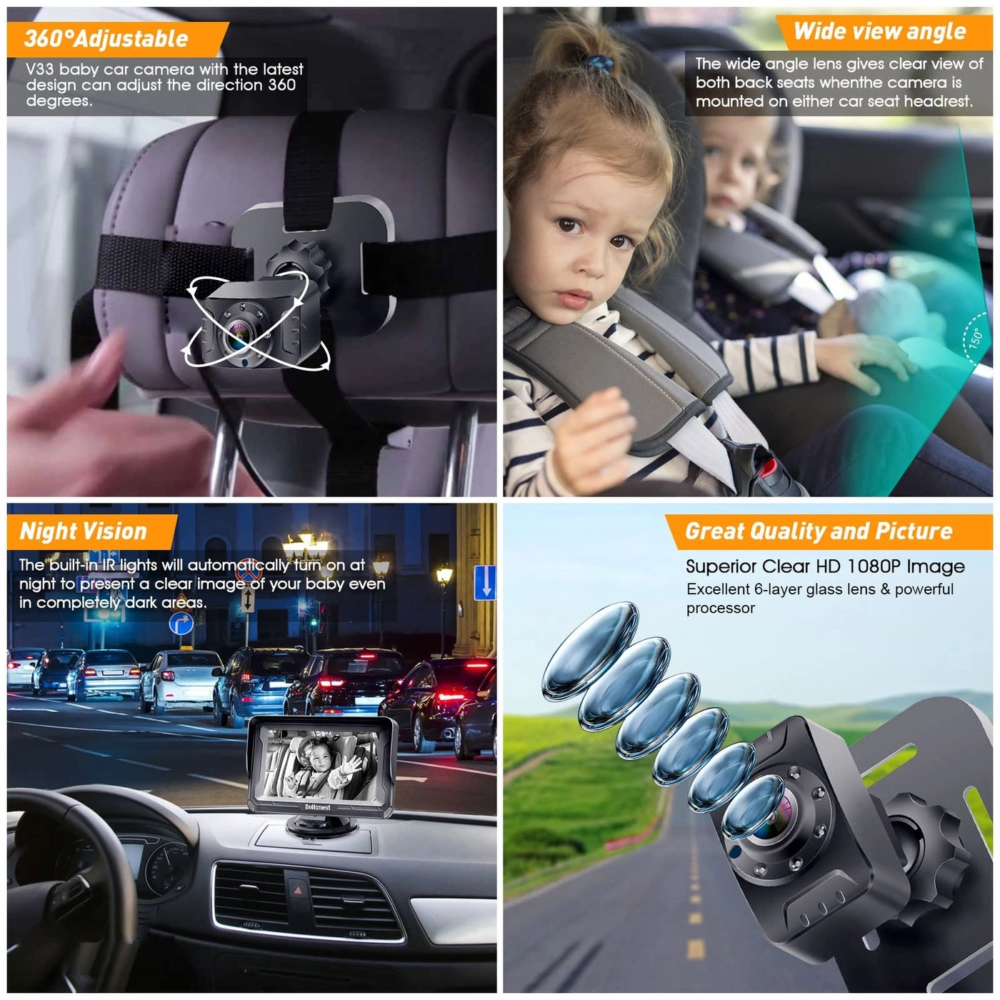 Baby Car Camera - 7-Inch