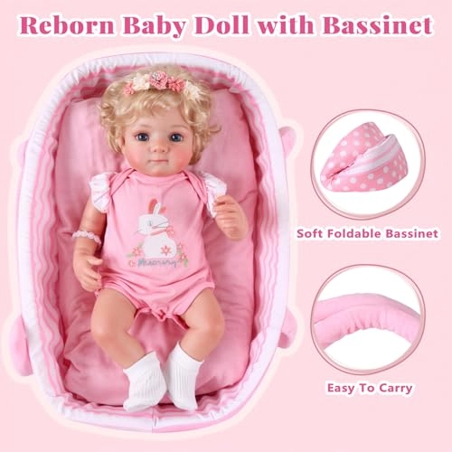 Reborn Baby Doll - 17-Inch Soft Cloth Body Sleeping Ages 3+