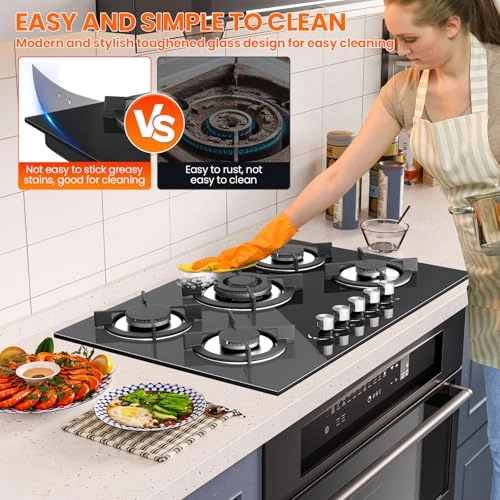 RQZ-Glass-UK Gas hob