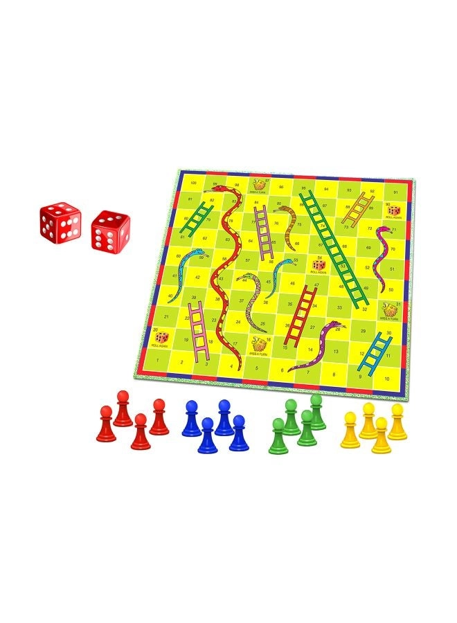 Millennium Ludo and Snakes & Ladders - Double-sided play board 16 Play Pieces