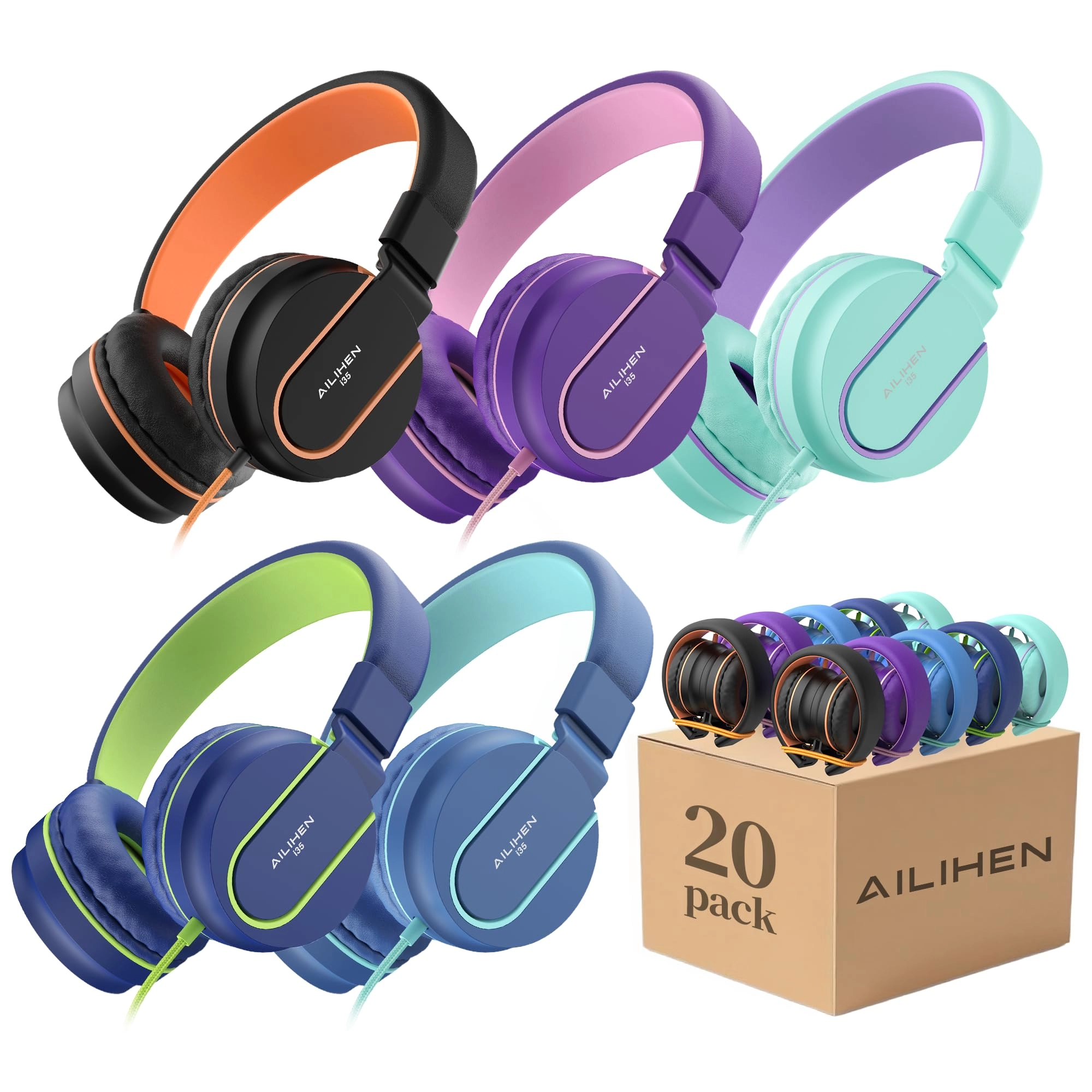 AILIHEN I35PACK-20 Wired Headphone Pack