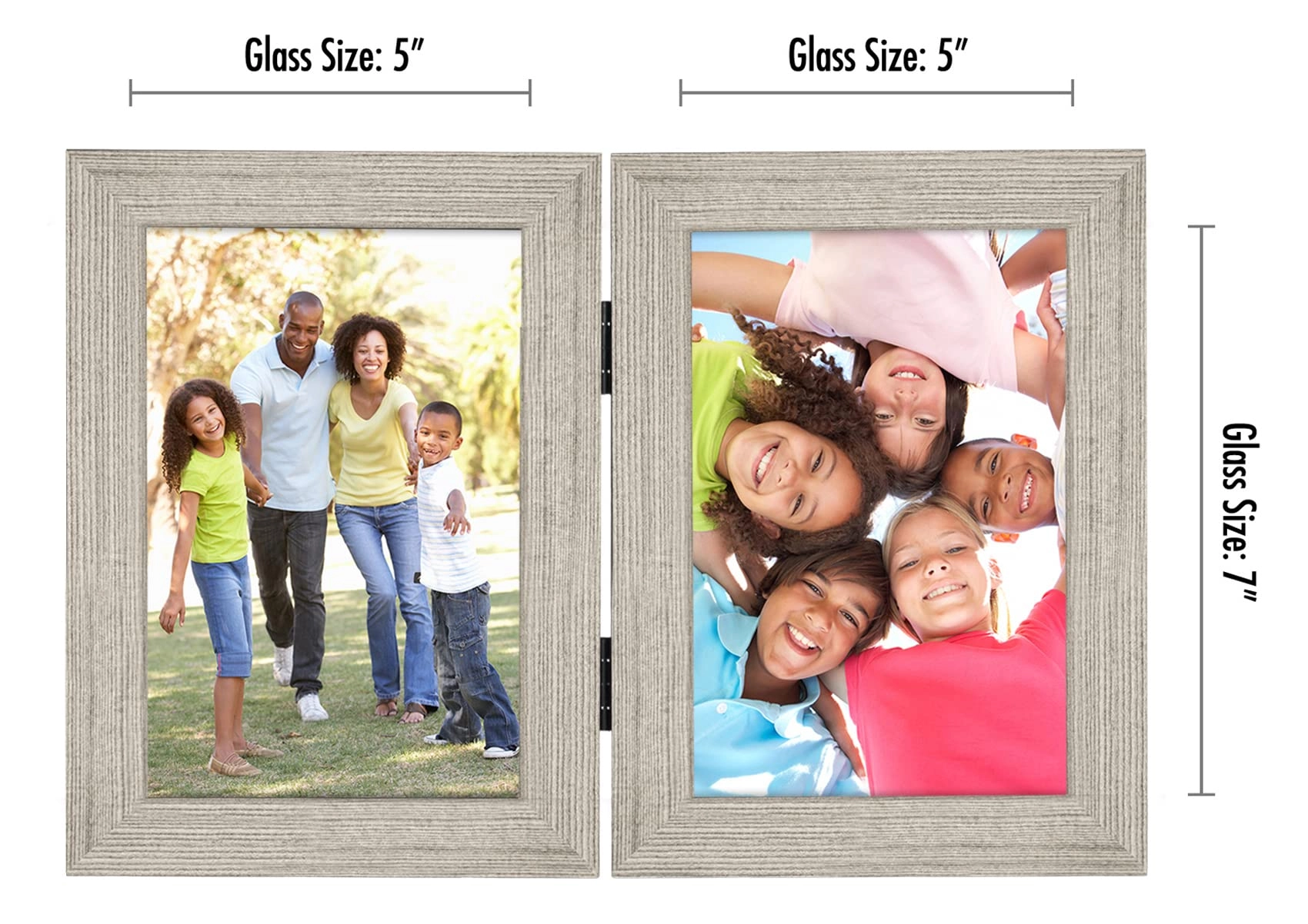 Hinged Picture Frame - 5x7 Two Displays