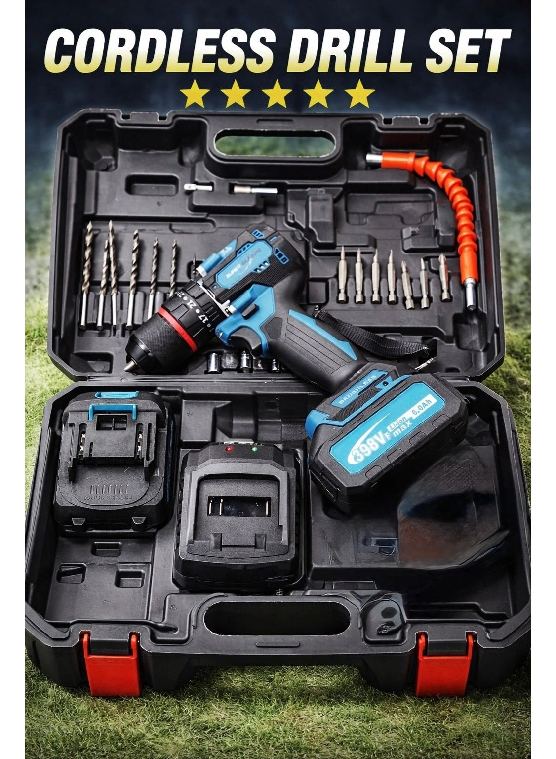 SUPER CLASSIC Cordless Power Drill Set - 10x1500mAh