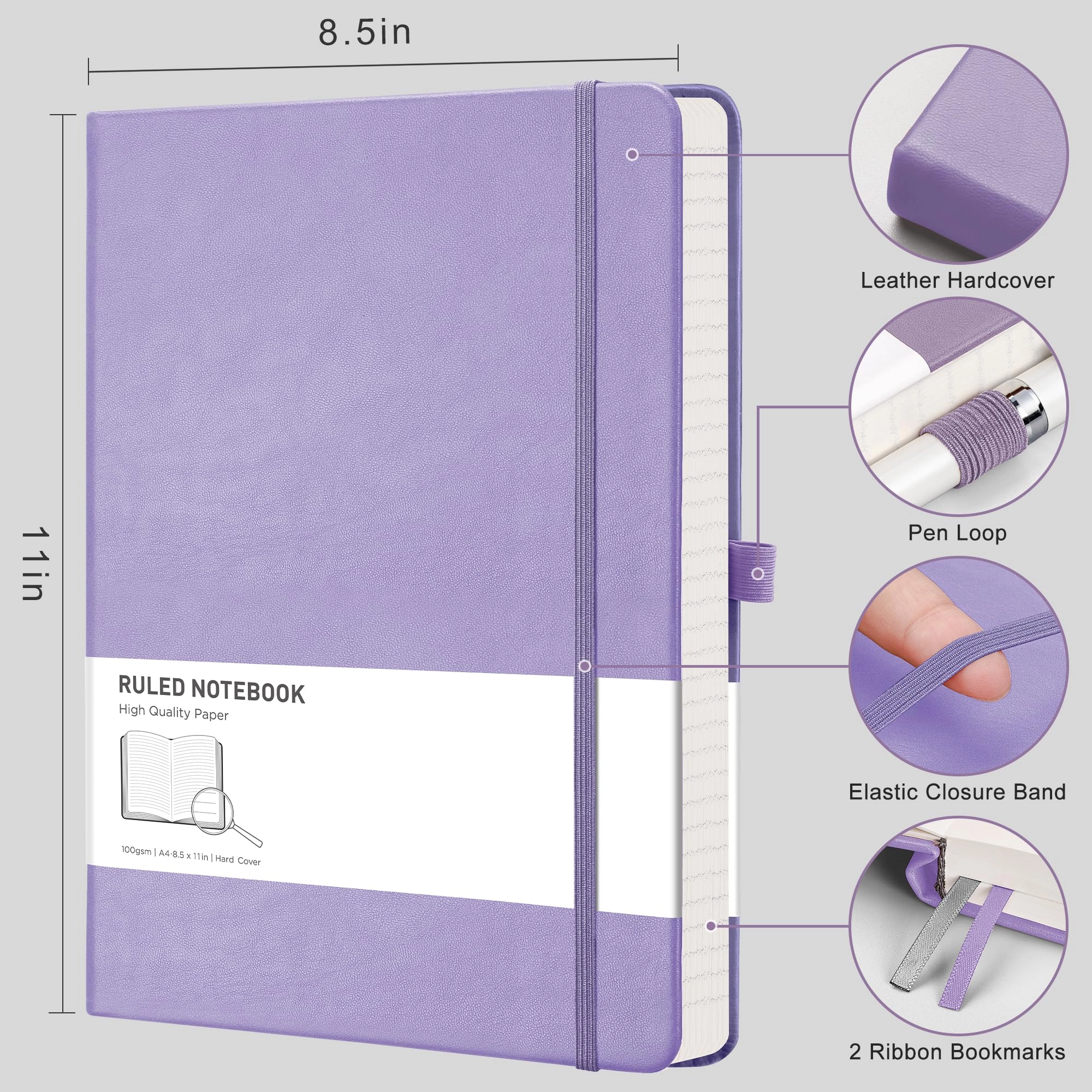 Notebook A4 Hardcover - Lined 192 Pages