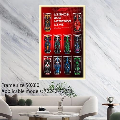 Wall Mount Display Stand - for Lego 77242-77251 Racing Car 50 x 80 CM