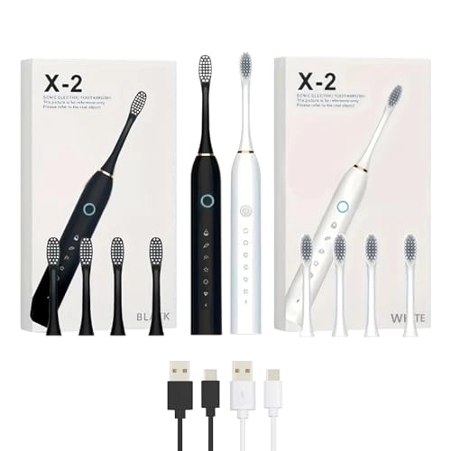 X-2 - 2PK USB Rechargeable + Replacement Heads - 8 Ultra-Soft