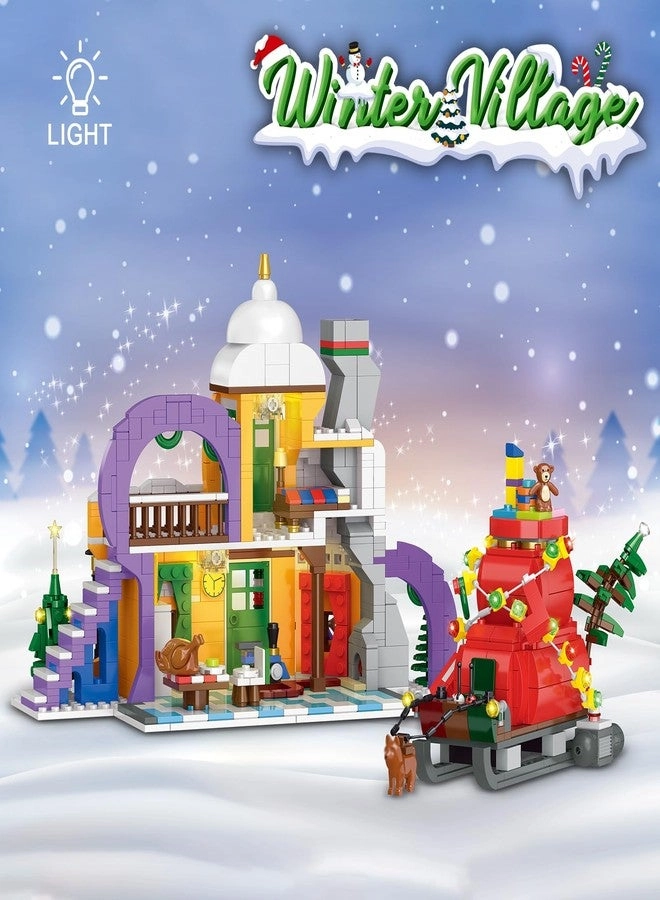 Christmas Holiday Snow House Building Toy Set - 1224 pcs