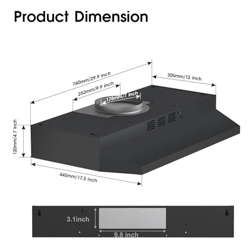 Under Cabinet Range Hood - 280 CFM 75.95 cm