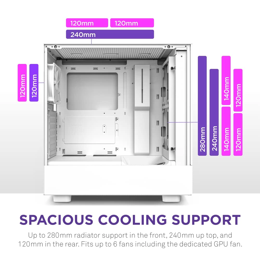 NZXT H5 Flow - Tempered Glass Side Panel ATX Mid Tower