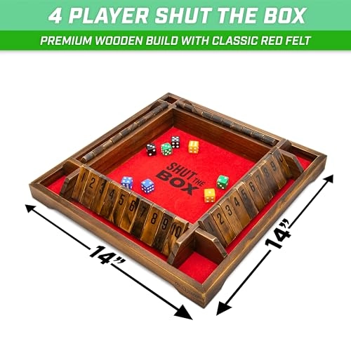 Shut the Box - Premium Wooden 4 Player