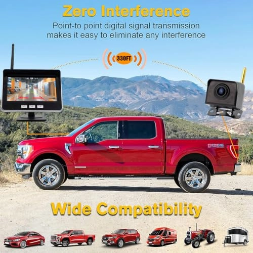 AHD IPS Monitor Mini Vehicle Backup Camera System - Night vision Wireless 720P