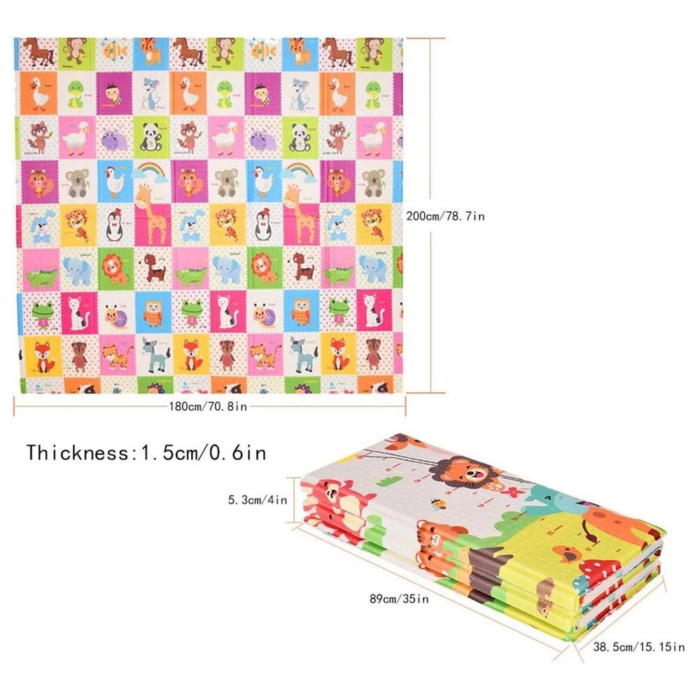 Reversible & Foldable Playmat - vibrant animal 0 month & above