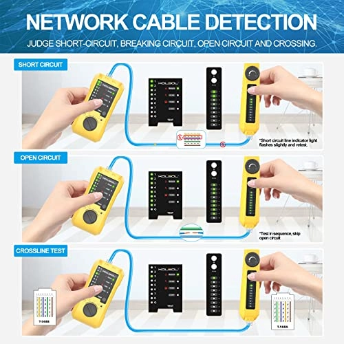 Network Cable Tester - RJ11 RJ45 Telephone Line Test