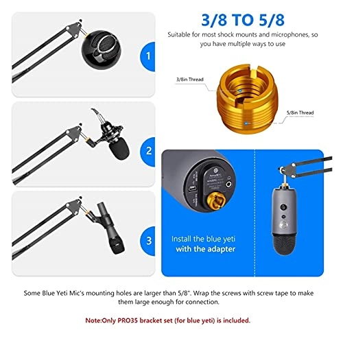 Mic Stand + Mic Clip Holder + Table Mounting Clamp + Pop Filter