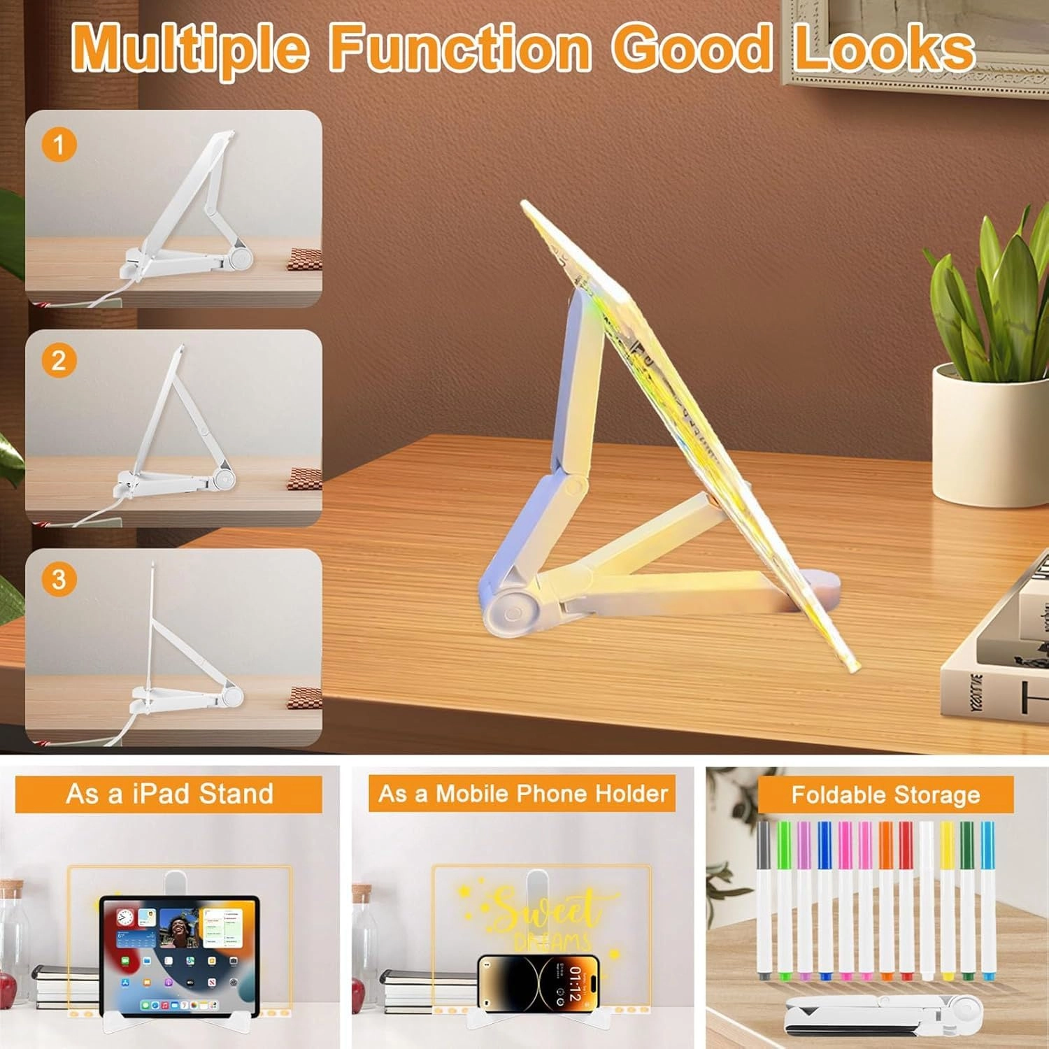 LED Acrylic Writing Board - Corded Electric Pink
