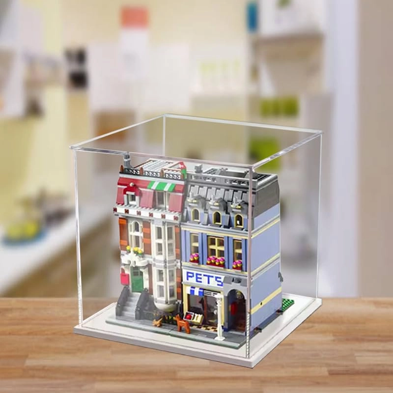 Display Case for Lego Creator 10218 - Clear Acrylic White Bottom