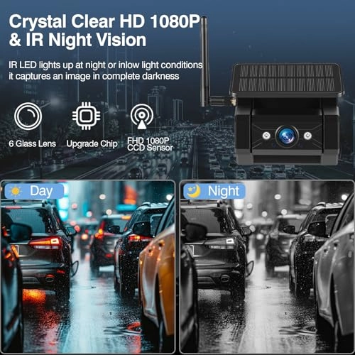 Magnetic Solar WiFi Hitch Camera - Night Vision Wireless 1080P