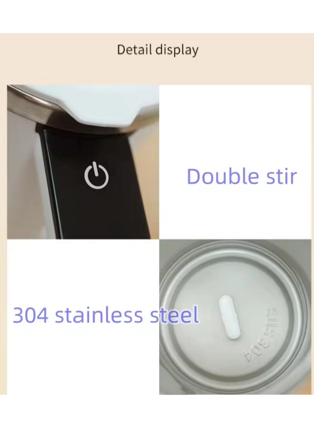 Beverage Stirrer Cup - Automatic Stirring Portable USB Rechargeable