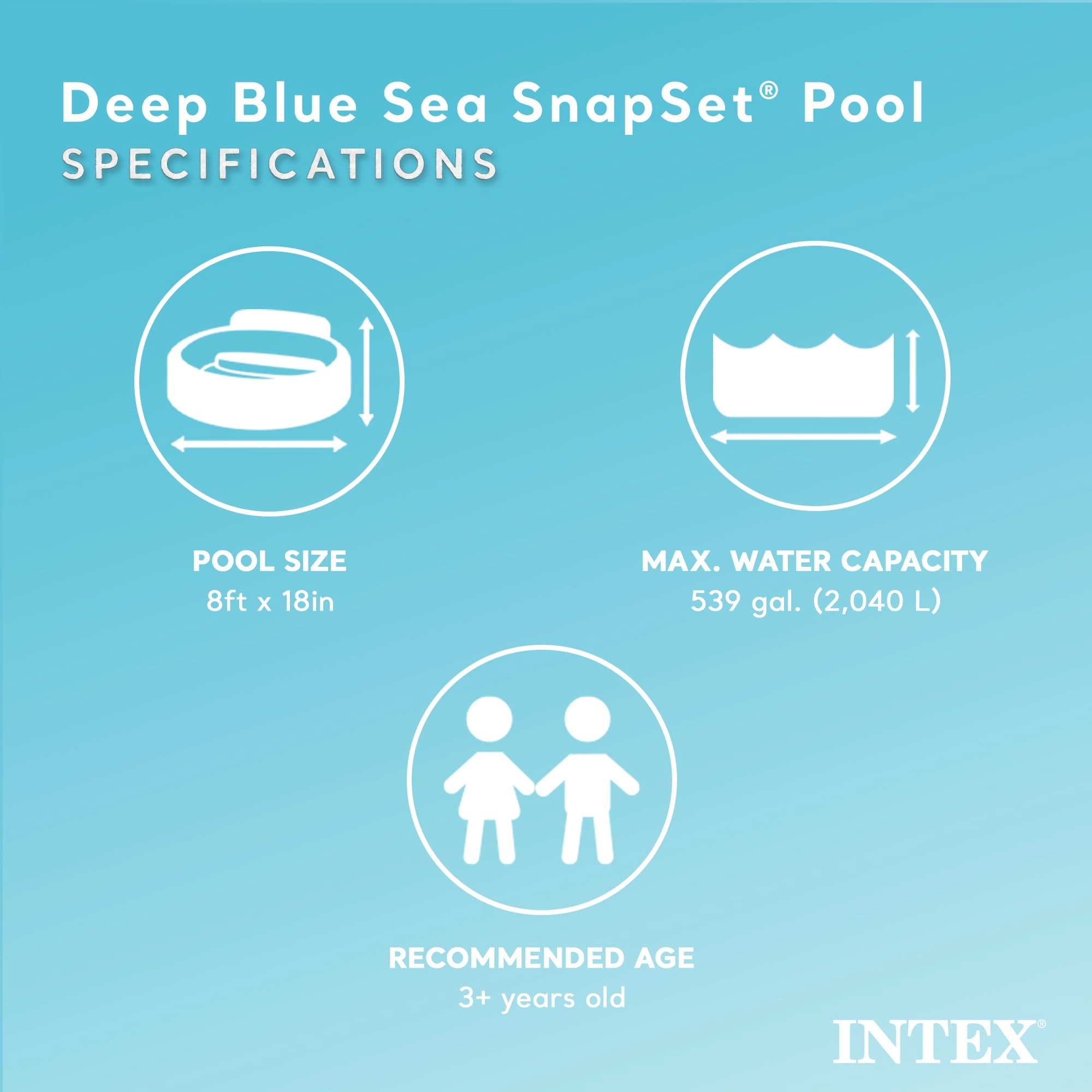 Deep Blue Sea Snapset Pool - 244cm