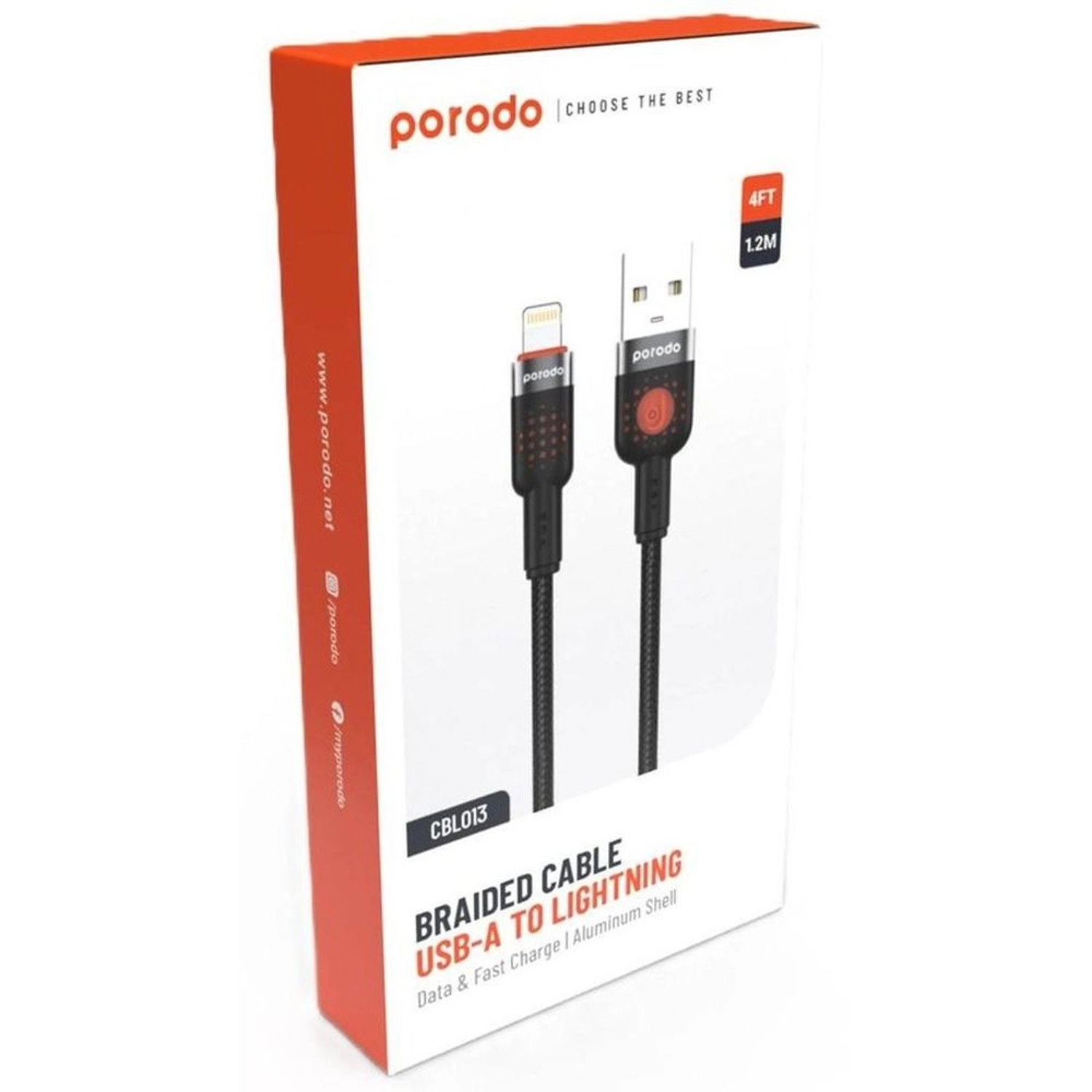 Woven Braided USB-A to Lightning Fast Charge Cable 1.2m