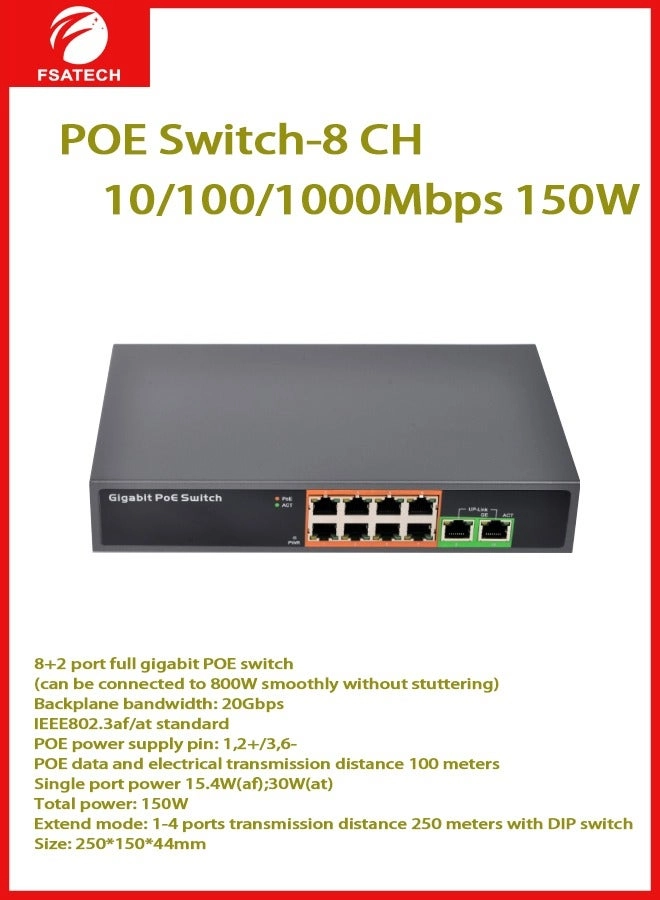 FSATECH POE-08201 - 8-ports