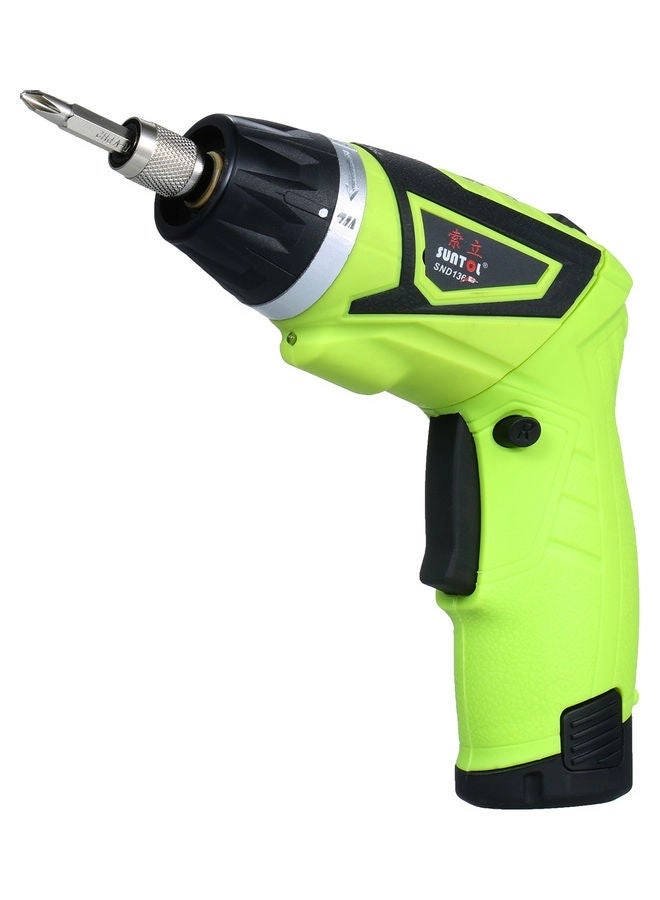 Cordless Electric Screwdriver - 2-Piece 6 Accessories Green