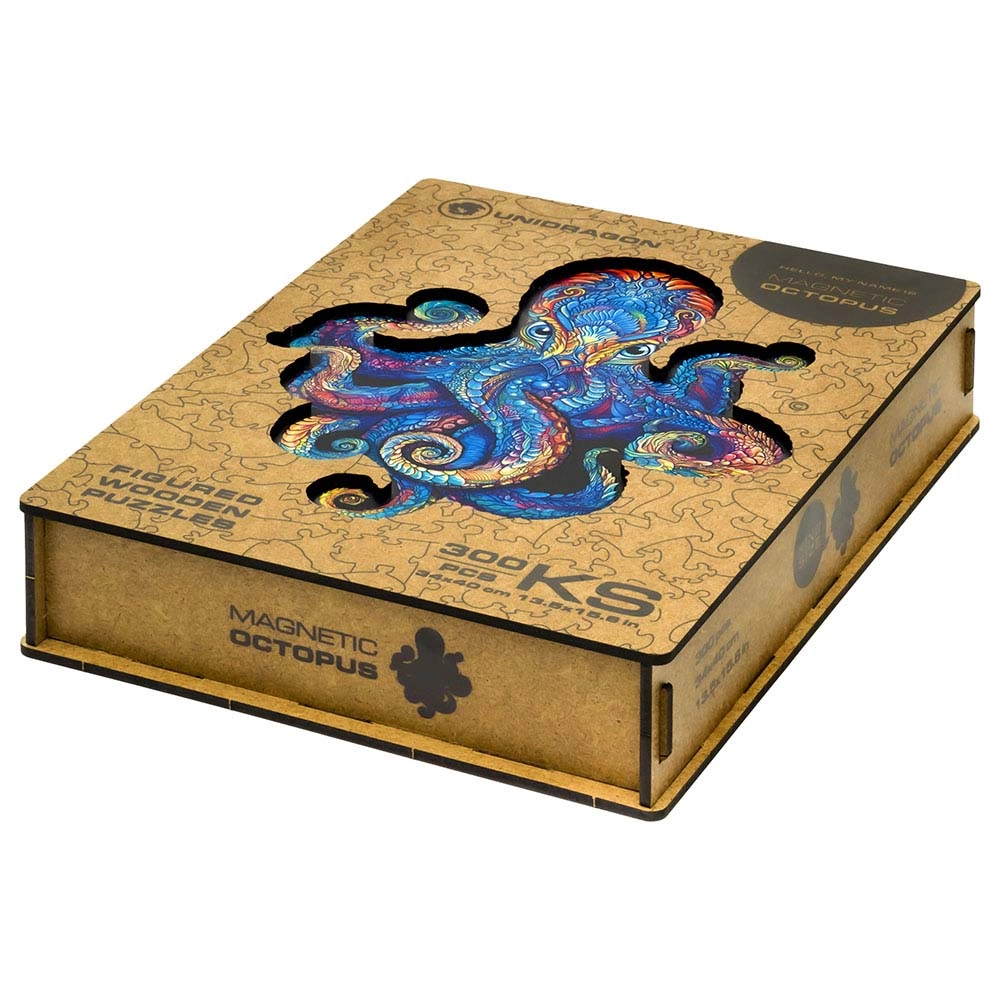 Magnetic Octopus Wooden Puzzle (4107390-OCTOPUS_KS) - 300 pcs