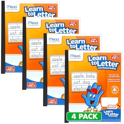 Learn to Letter Writing Tablet - 4 Pack 40 Sheets Dotted