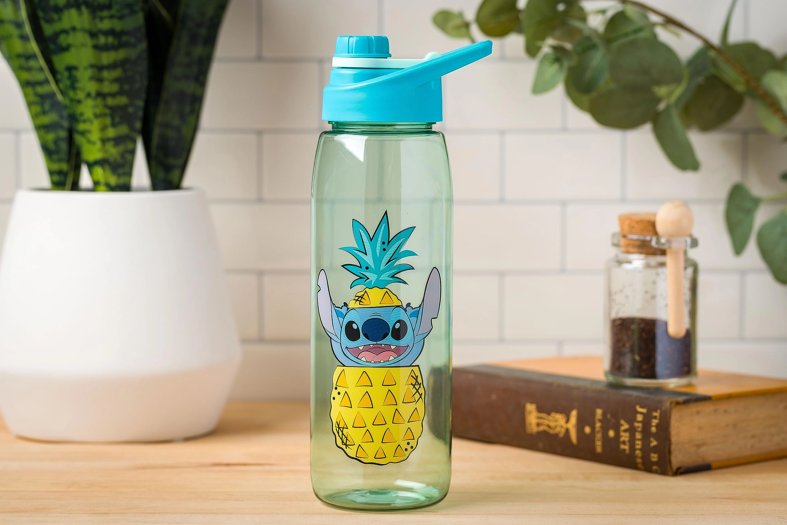 Lilo and Stitch Pineapple Water Bottle - Screw-On Lid