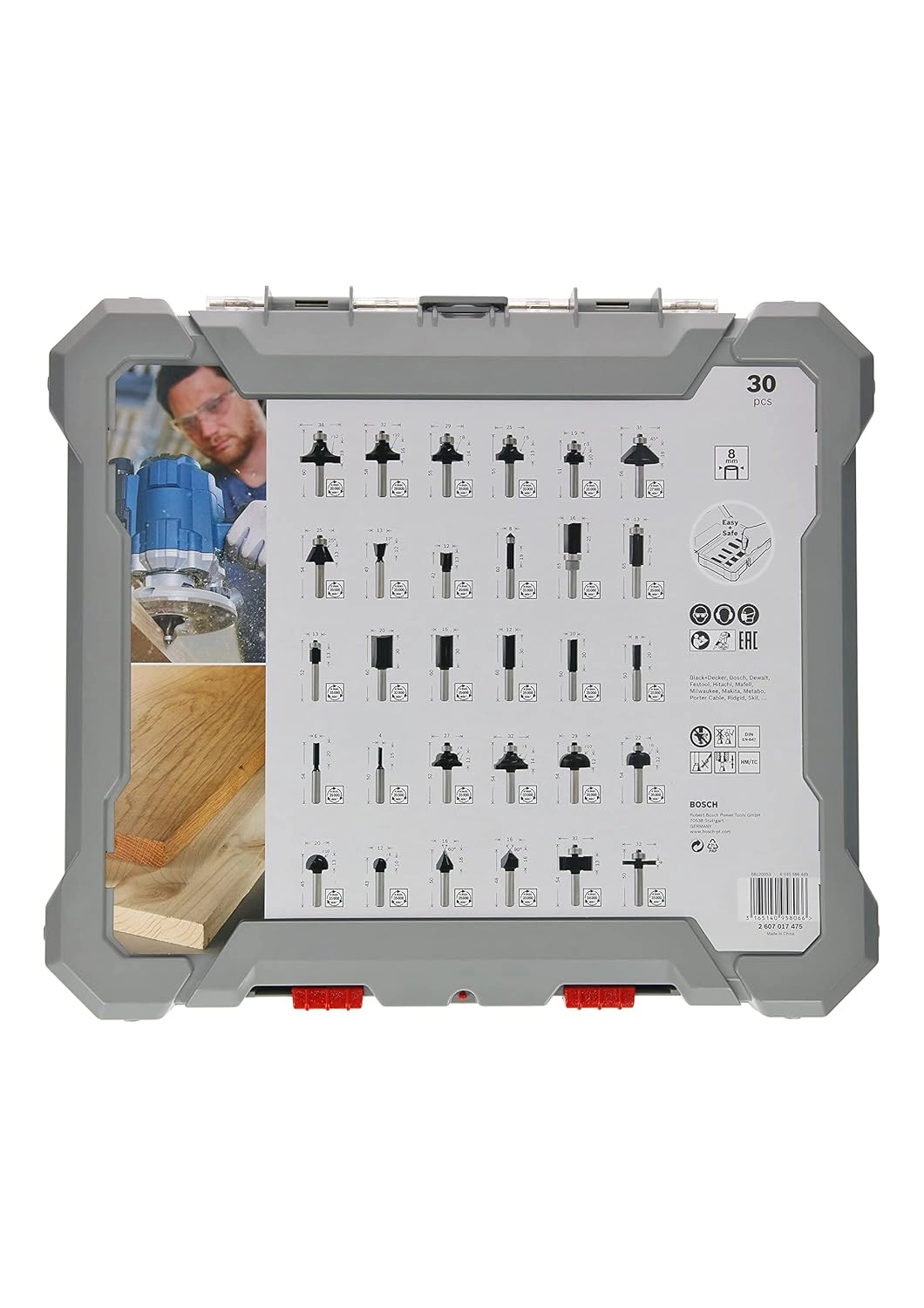 Router Bit Set - 8Mm 30 Pcs