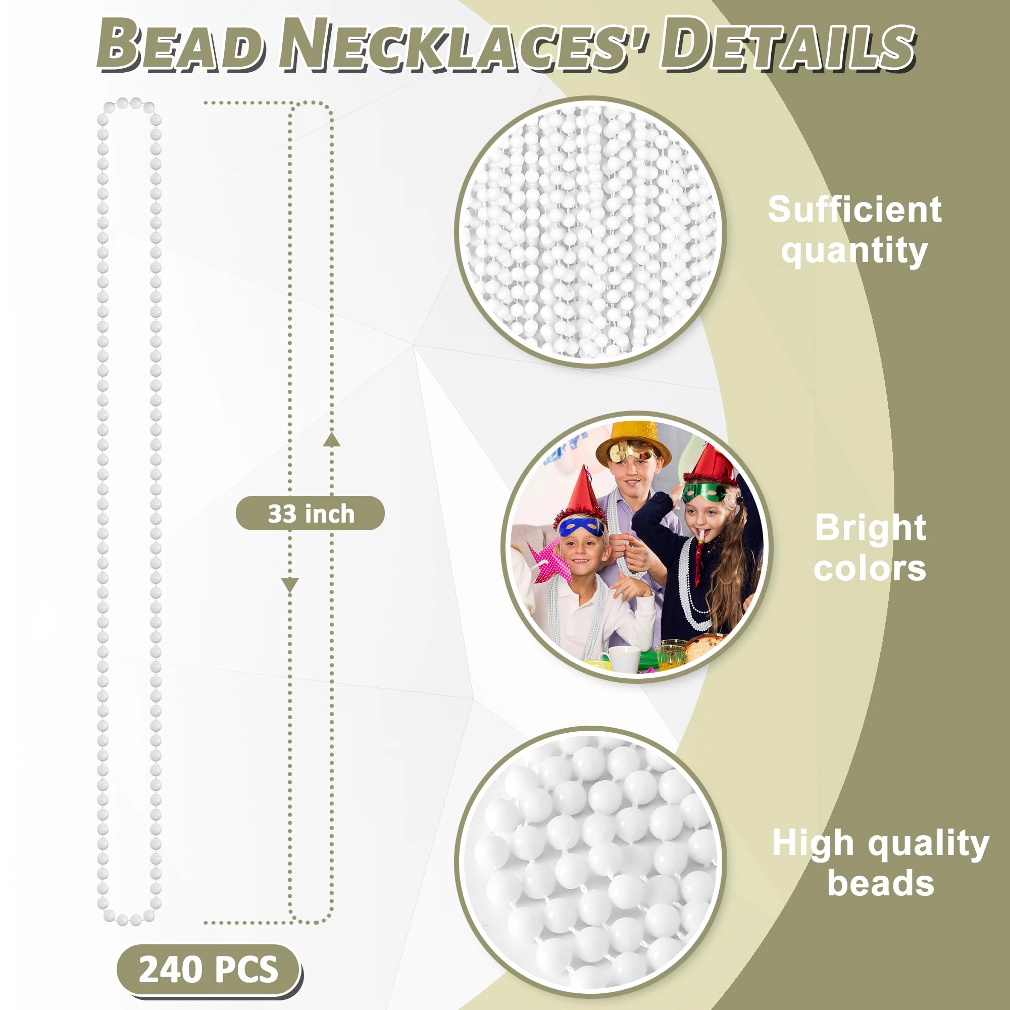 Beads Necklace - 33" 240PCS